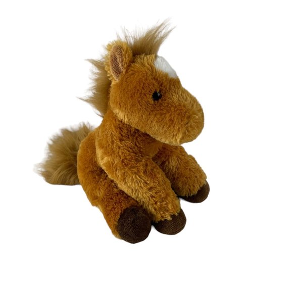 Aurora Brown Flopsy Horse Plush 10" Stuffed Animal Toy Pony White Blaze - Picture 1 of 6